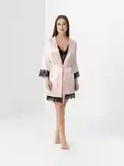 Розовый пижама халат, топ, шорты, трусы
