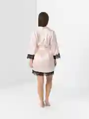 Розовый пижама халат, топ, шорты, трусы