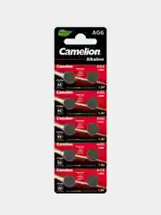 Батарейки щелочные дисковые Camelion AG6-BP10 371A/LR921/171, 10 штук