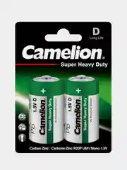 Батарейки солевые Camelion R20P-BP2G Super Heavy Duty Green, тип D, 2 штуки