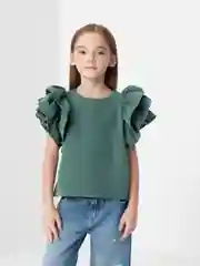 Оливковый блузка для девочки, праздничная, нарядная,школьная