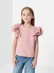 Пудровый блузка для девочки, праздничная, нарядная,школьная
