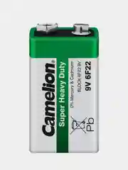 Батарейка солевая Camelion 6F22-SP1G Super Heavy Duty Green, 9V, тип Крона, 1 штука