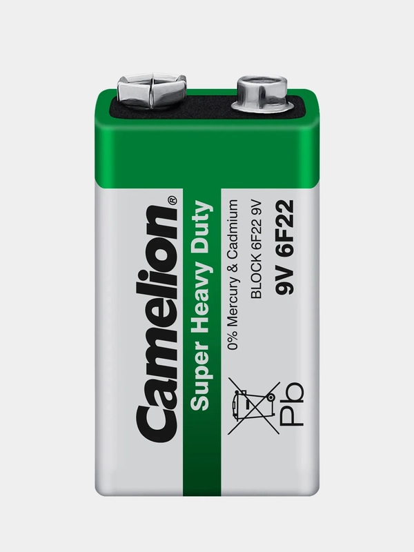Батарейка солевая Camelion 6F22-SP1G Super Heavy Duty Green, 9V, тип Крона, 1 штука