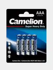 Батарейки солевые улучшенные AAA Camelion R03P-BP4B Super Heavy Duty Blue, 4 штуки