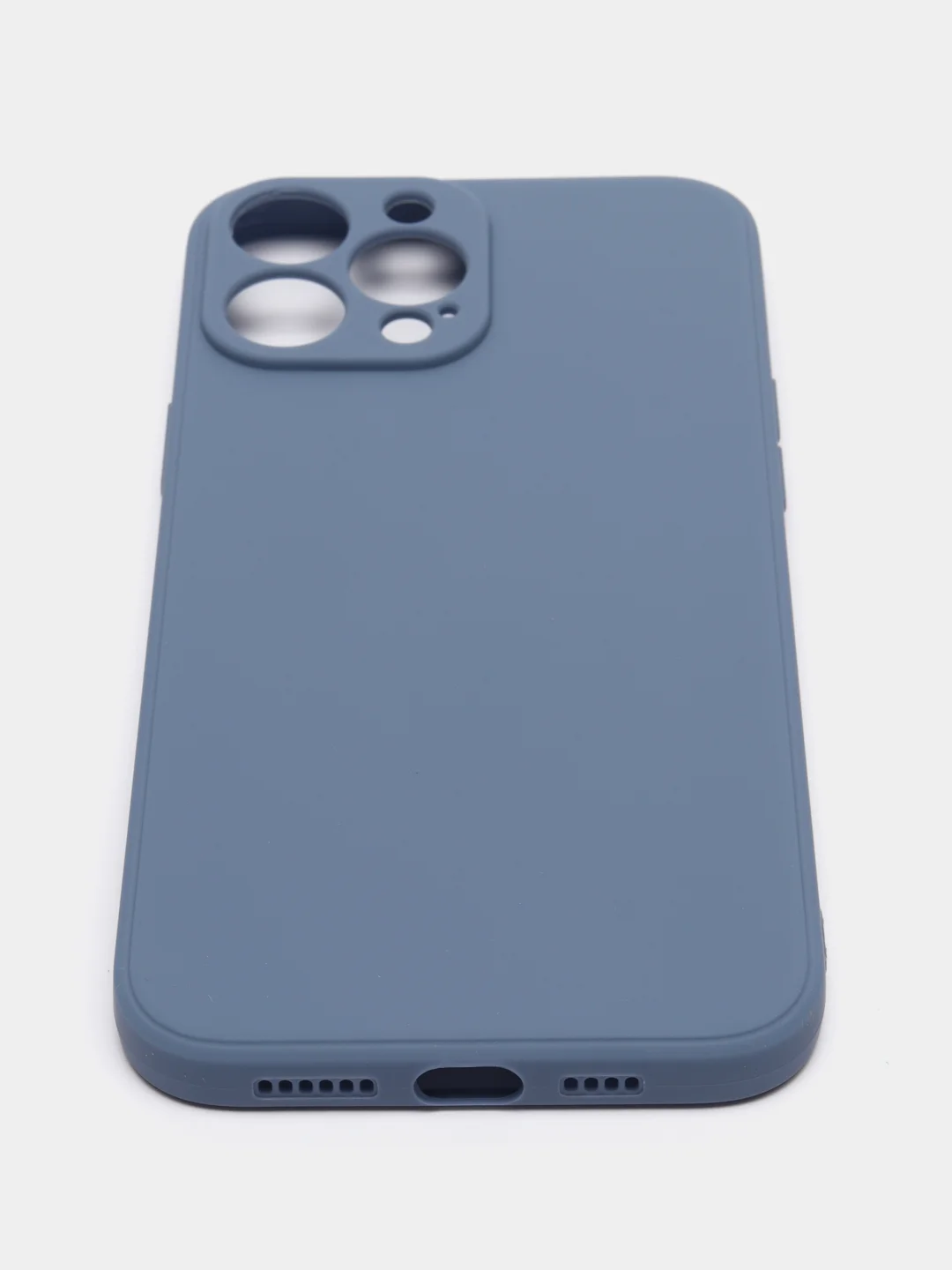 Синий меланж чехол с защитой камеры и мягкой подкладкой для iPhone 13 / 13 Pro / 12 Pro, 12 Pro Max, 11