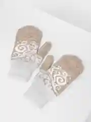 Бежевый варежки двойные женские "Морозко"