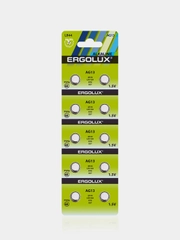 Батарейки дисковые алкалиновые Ergolux AG13-BP10 LR44/LR1154/A76/357, 10 штук