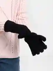 Черный детские демисезонные перчатки
