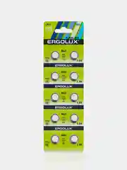 Батарейки дисковые алкалиновые Ergolux AG3-BP10 LR41/LR736/192/392, 10 штук