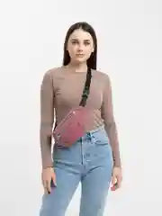 Розовый поясная сумка, плюшевая