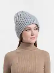Серый женская шапка