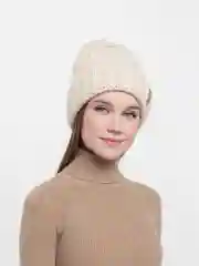 Бежевый меланж шапка  женская Иберис