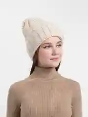 Бежевый меланж шапка  женская Иберис