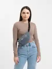 Серый поясная сумка, плюшевая
