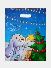 Белый пакет новогодний,5 шт ,20*30