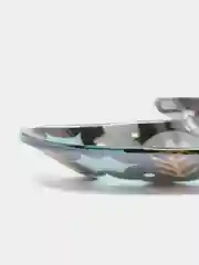 Синий блюдо сервировочное, салатник новогодний "Сапожок", 16 х 14 х 1,5 см