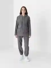 Серый костюм женский, спортивный, вельветовый