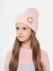 Пастельно-коралловый шапка детская, на флисе