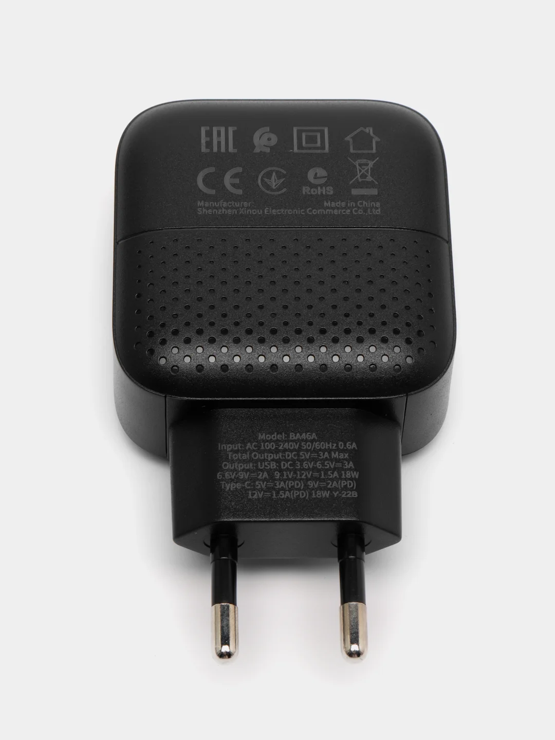 Черный блок питания для Apple Type-C 2USB 3.0A QC3.0 PD быстрая зарядка, зарядка для iphone BA46A