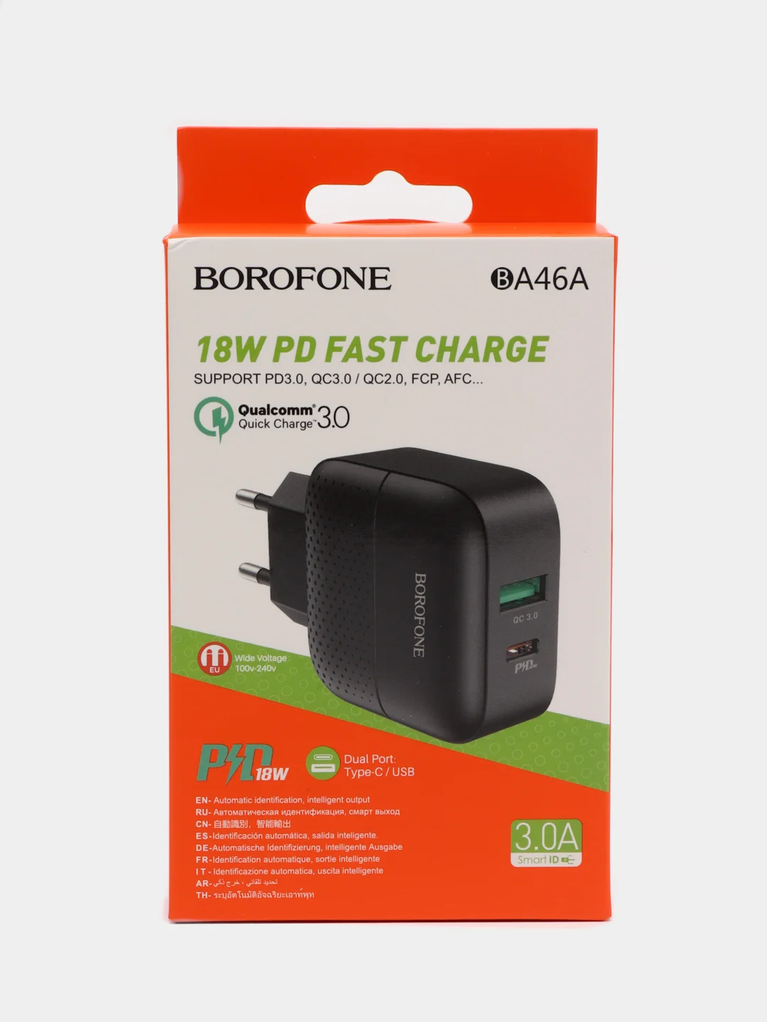 Черный блок питания для Apple Type-C 2USB 3.0A QC3.0 PD быстрая зарядка, зарядка для iphone BA46A