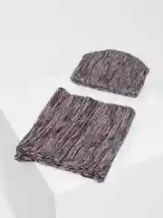 Терракотовый шапка со снудом/ Шапка зимняя/ Комплект зимний/ Шапка женская