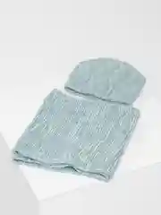 Бирюзовый шапка со снудом/ Шапка зимняя/ Комплект зимний/ Шапка женская
