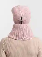 Коралловый меланж шапка со снудом/ Шапка зимняя/ Комплект зимний/ Шапка женская