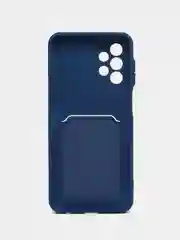 Синий чехол для Samsung Galaxy A23, Самсунг Галакси А23 силиконовый, с карманом для карты
