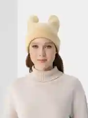 Бежевый шапка вязаная, двойная, унисекс