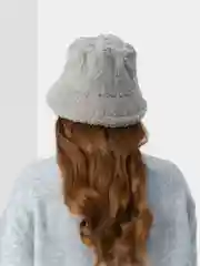 Серый женская теплая панама шляпа из искусственного меха