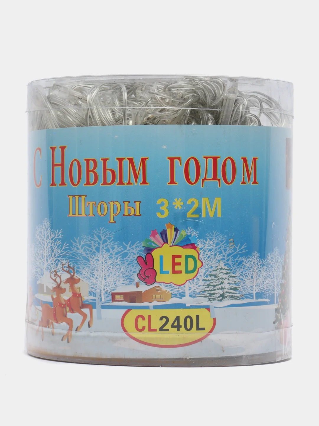 Аметистовый гирлянда-штора на окно, светодиодная, новогодняя