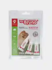 Капли репелентные Mr.Bruno, для щенков и собак менее 10 кг, 3 тюбика по 1 мл