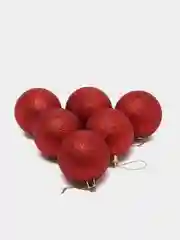 Красный набор ёлочных игрушек, 24 штуки, диаметр 6см (большие)