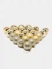 Золотой набор ёлочных игрушек, 24 штуки, диаметр 6см (большие)