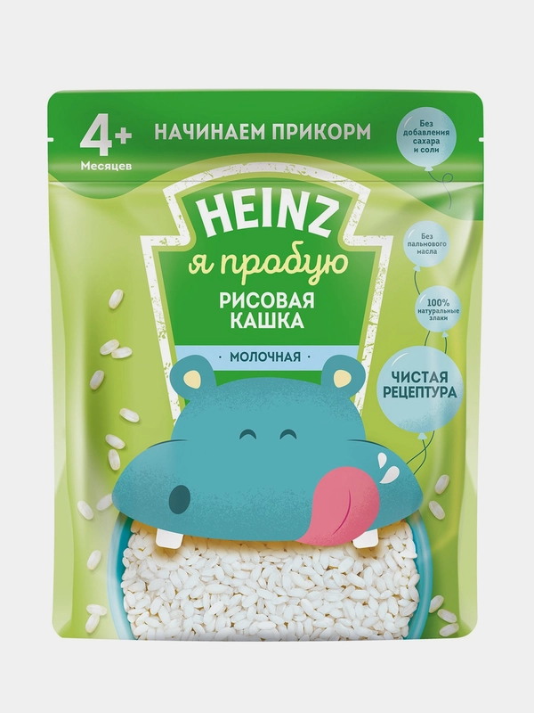Каша детская Heinz "Я пробую", молочная, рисовая, с 4 месяцев, 180 г
