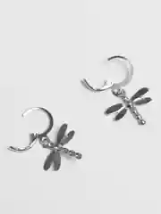 Серебряный серьги Стрекозы металлические