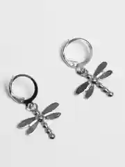 Серебряный серьги Стрекозы металлические