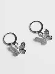 Серебряный серьги бабочки металлические