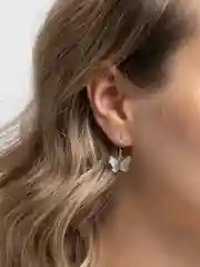 Серебряный серьги бабочки металлические