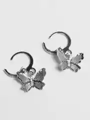 Серебряный серьги бабочки металлические