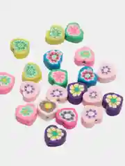Прозрачный бусины "Сердечки", из полимерной глины, ручной работы