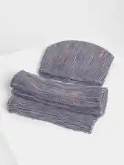 Аметистовый шапка со снудом/ Шапка зимняя/ Комплект зимний/ Шапка женская