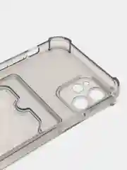 Серый силиконовый неоновый чехол с визитницей для iPhone 12 / 12Pro / 13 / 13Pro / 13Pro max