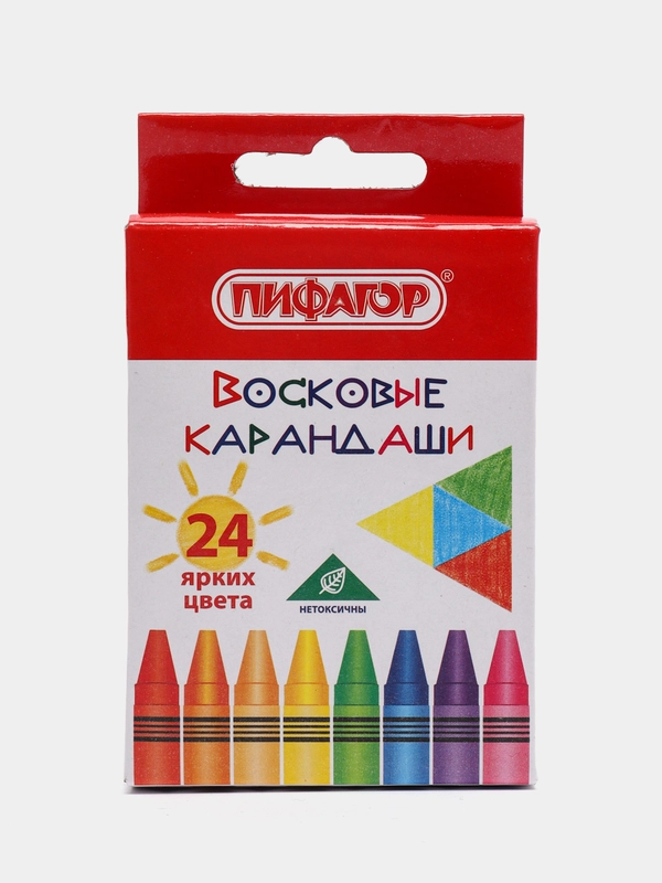 Восковые карандаши, мелки, набор 12-24 цветов