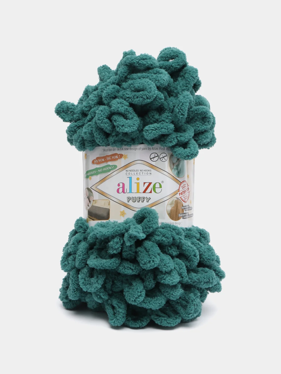 Пудровый пряжа Alize puffy петельки