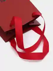 Алый пакет подарочный новогодний под бутылку с надписью, 13х36х10 см, 3 вида, с ламинацией