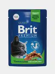 Корм влажный Brit Premium для стерилизованных кошек, цыпленок в соусе, 85 г