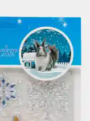 Коричневый наклейка на окно новогодняя: "Кролик", "Снежинка"