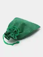 Зеленый подарочный мешочек для упаковки подарков и украшения интерьера